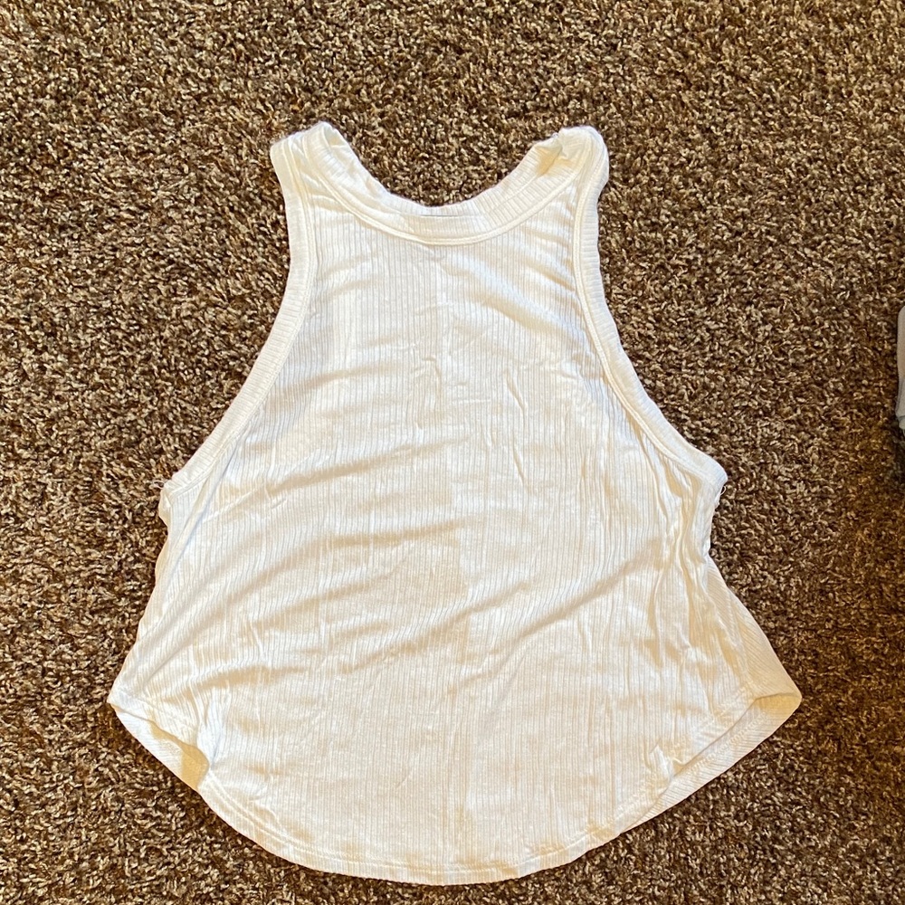 Lulu's White Ribbed Tank Top